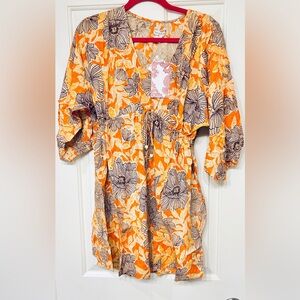 Band of the Free NWT Floral Orange Dress MEDIUM